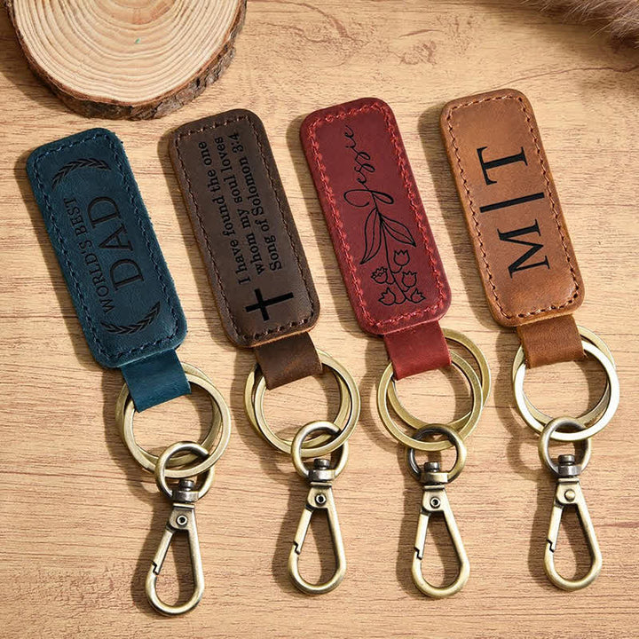 Porte-clés en cuir personnalisé gravé Cutsom - image 9