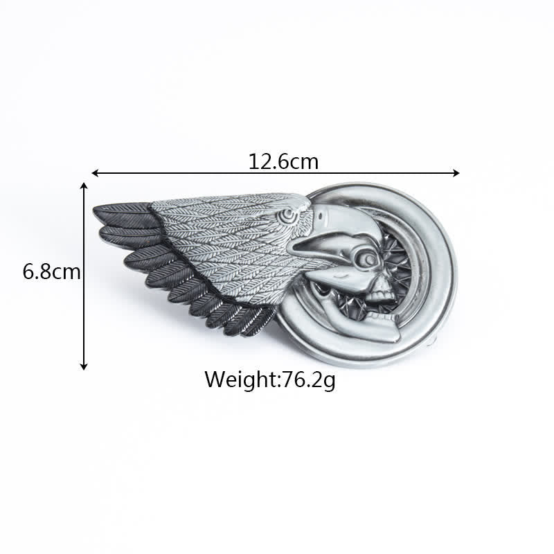 Ceinture en cuir gothique pour homme avec tête de mort et aigle