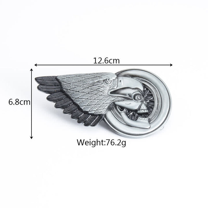 Ceinture en cuir gothique pour homme avec tête de mort et aigle