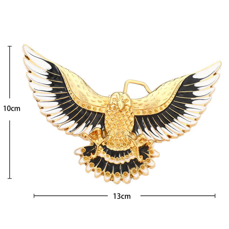 Ceinture en cuir à boucle pour homme avec ailes déployées et motif aigle royal
