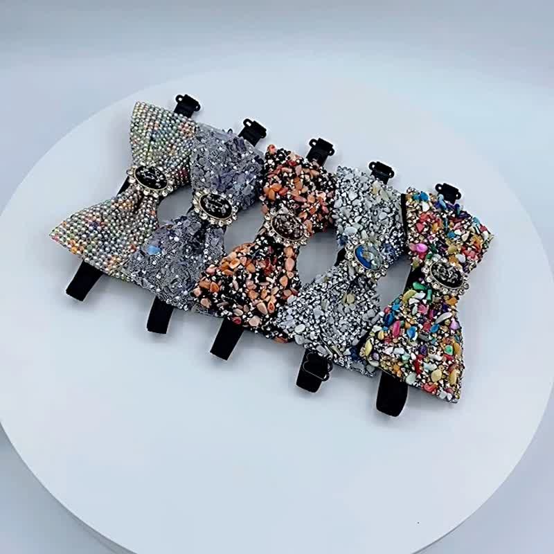 Nœud papillon pour homme avec perles colorées en pierre naturelle