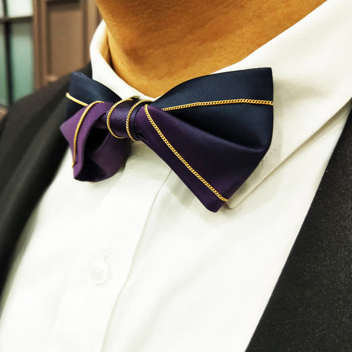 Nœud papillon torsadé à pochette graduée pour homme