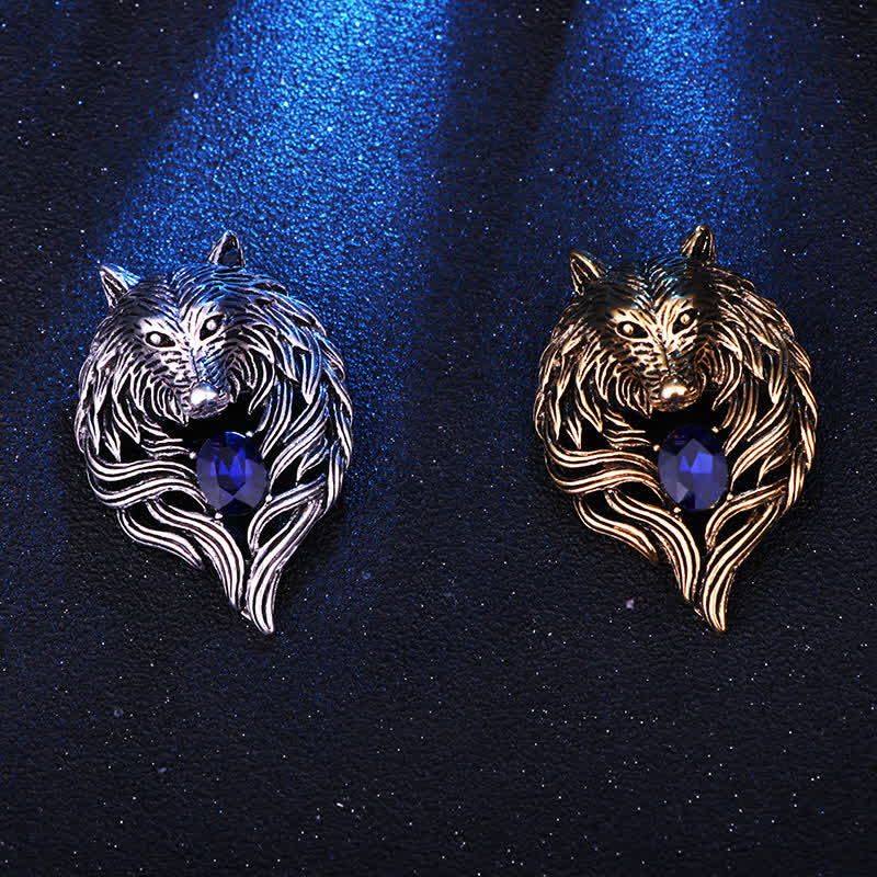 Broche tête de loup pour homme Legend