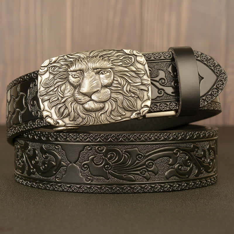 Ceinture en cuir à tête de lion pour homme Honor