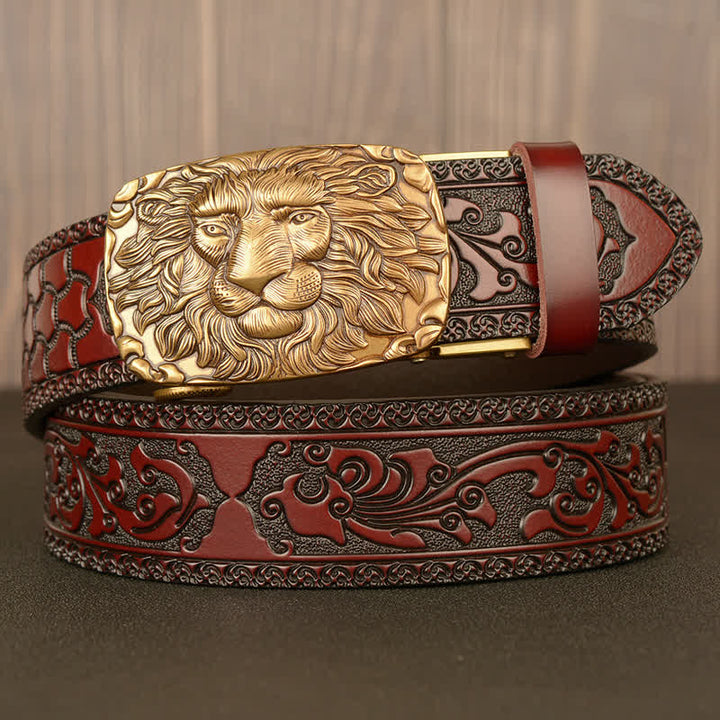 Ceinture en cuir à tête de lion pour homme Honor