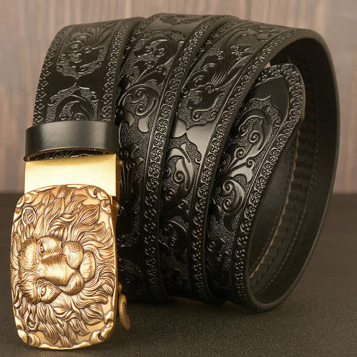 Ceinture en cuir à tête de lion pour homme Honor