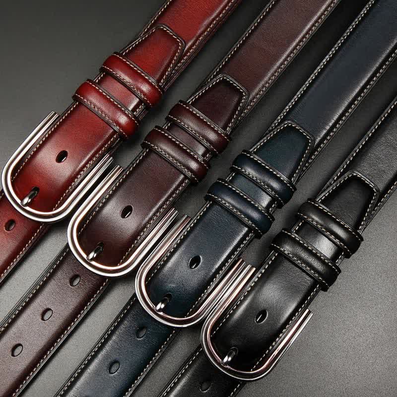 Ceinture en cuir élégante à double face rétro pour homme