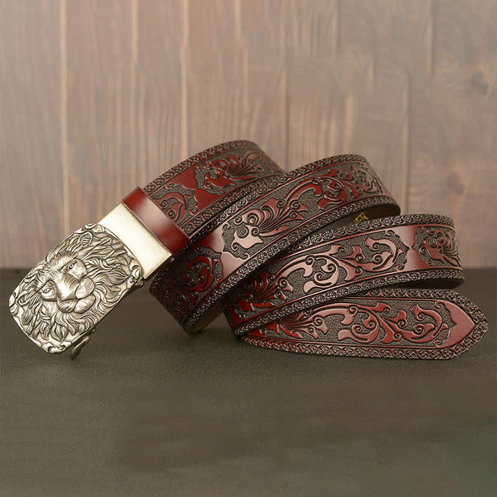 Ceinture en cuir à tête de lion pour homme Honor