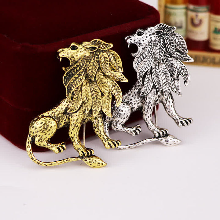 Broche rétro antique pour homme en forme de lion