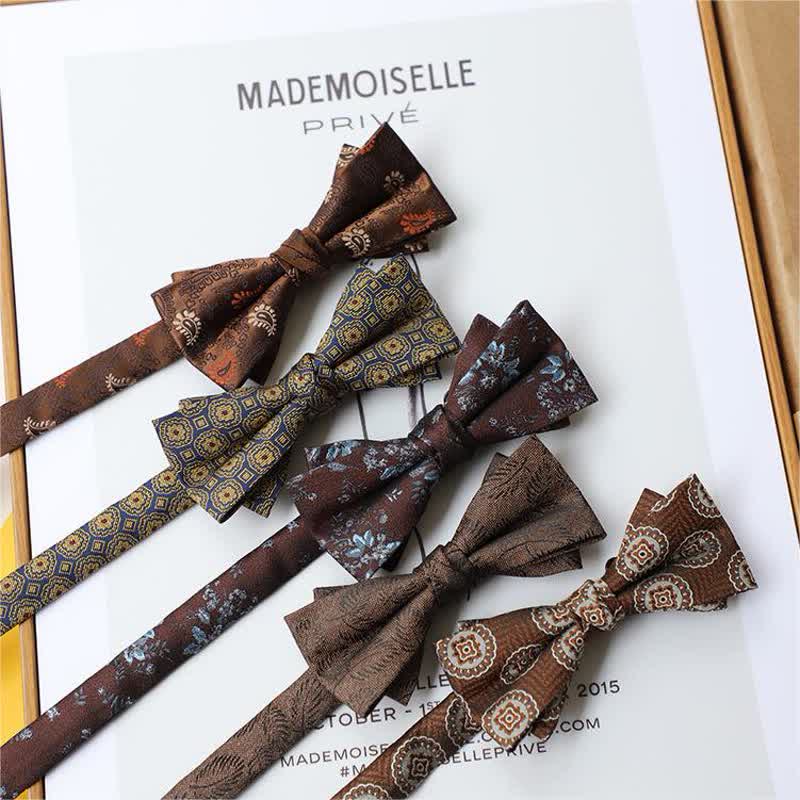 Nœud papillon double épaisseur pour homme avec motif de personnalité Lord