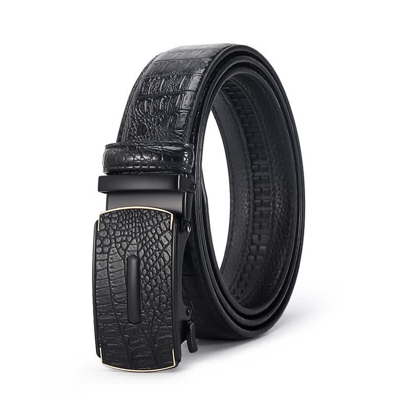 Ceinture en cuir de luxe à motif peau de crocodile pour homme