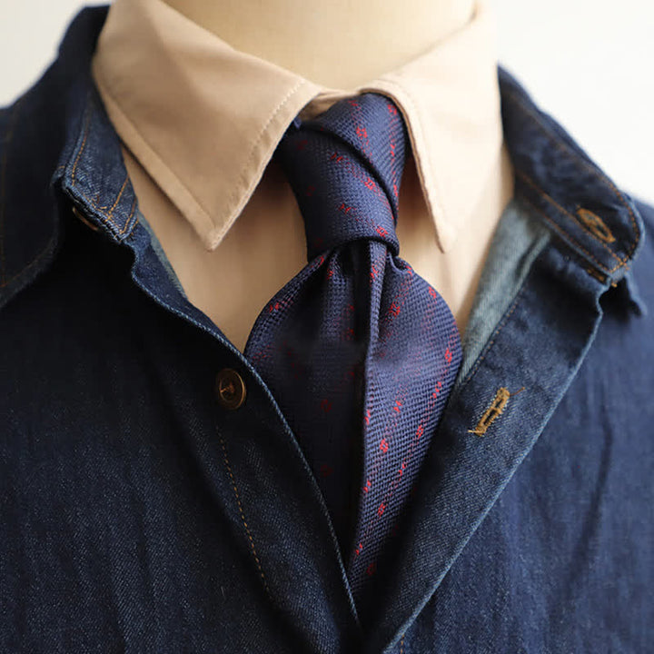 Cravate à pois pour homme avec petites fleurs