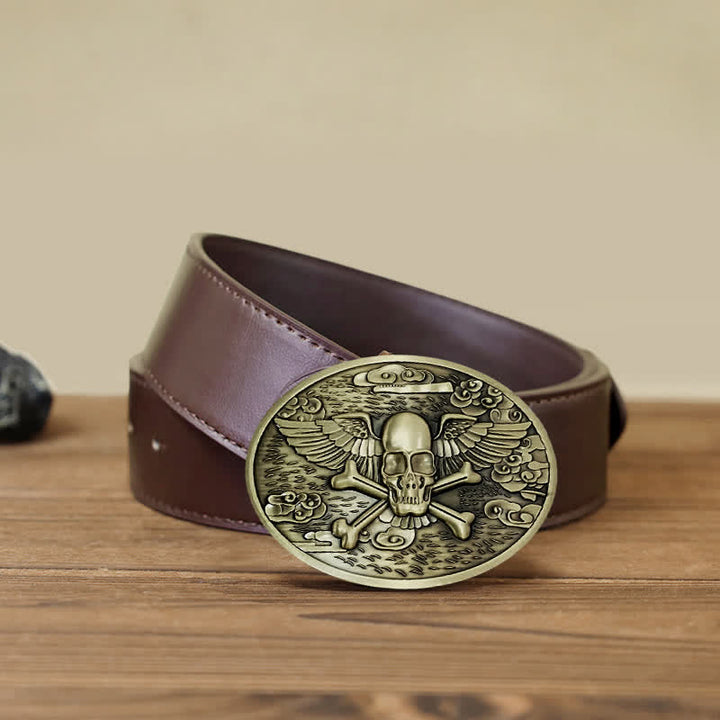 Ceinture en cuir avec boucle créative pour porte-bière en forme d'ange et de crâne pour homme