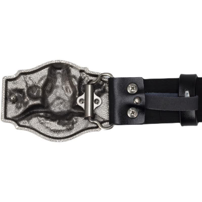 Ceinture en cuir gaufré pour homme avec motif taureau Longhorn