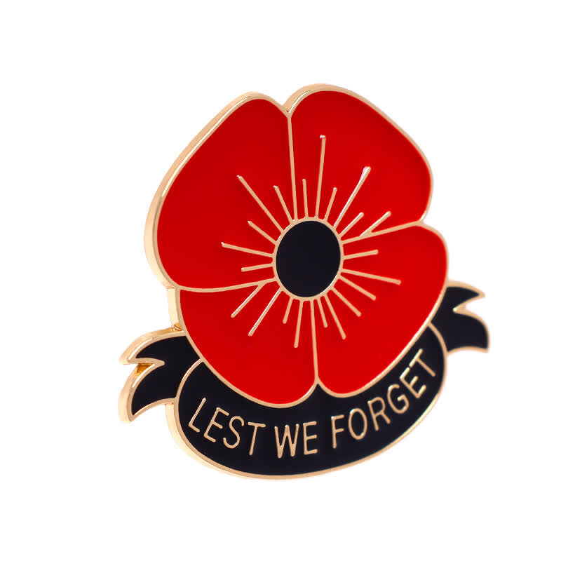 Lot de 3 broches coquelicot unisexes « Lest We Forget »