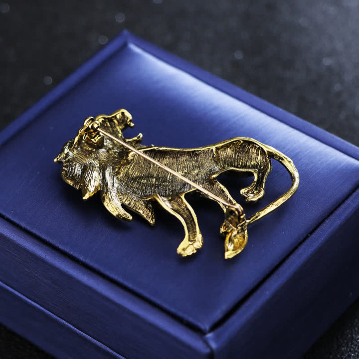 Broche rétro antique pour homme en forme de lion