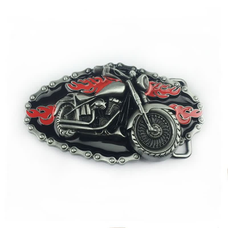 Ceinture en cuir avec boucle de moto pour homme, motif locomotive