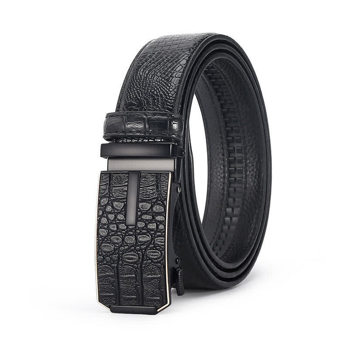 Ceinture en cuir de luxe à motif peau de crocodile pour homme