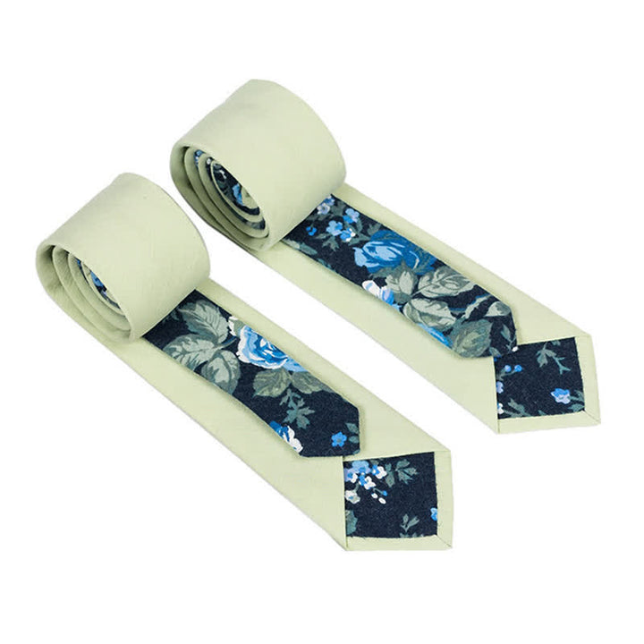 Cravate patchwork florale à carreaux pour homme