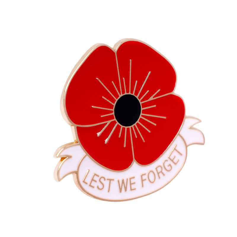 Lot de 3 broches coquelicot unisexes « Lest We Forget »