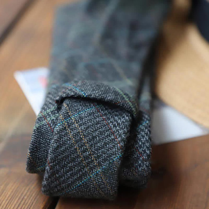 Cravate à carreaux rétro zippée pour homme