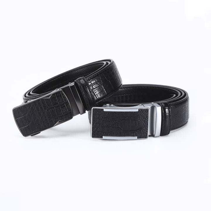 Ceinture en cuir de luxe à motif peau de crocodile pour homme
