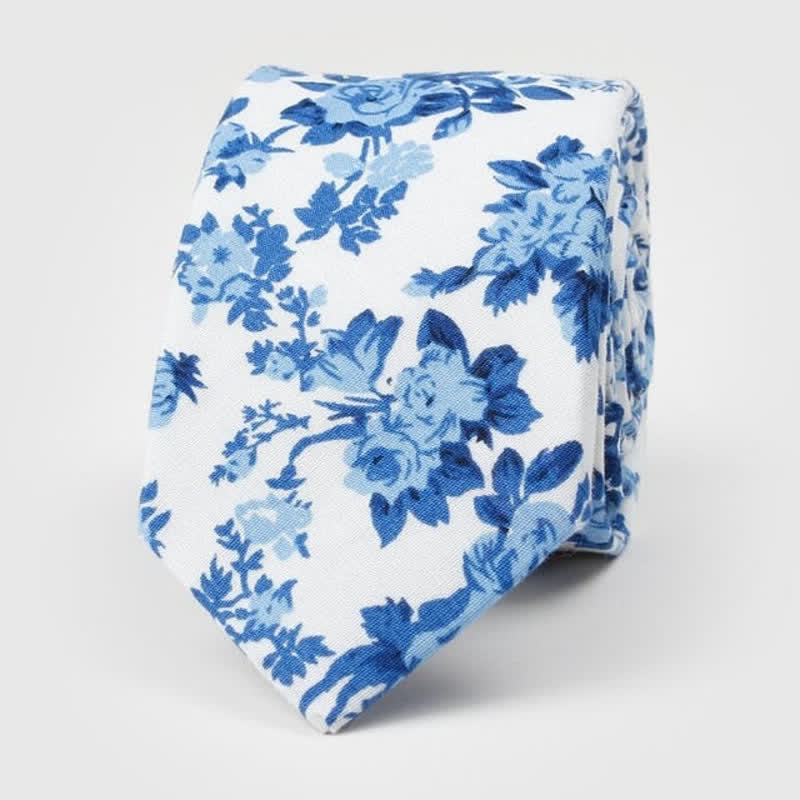Cravate en coton à imprimé floral pour homme