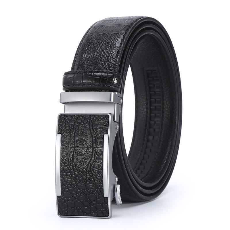 Ceinture en cuir de luxe à motif peau de crocodile pour homme