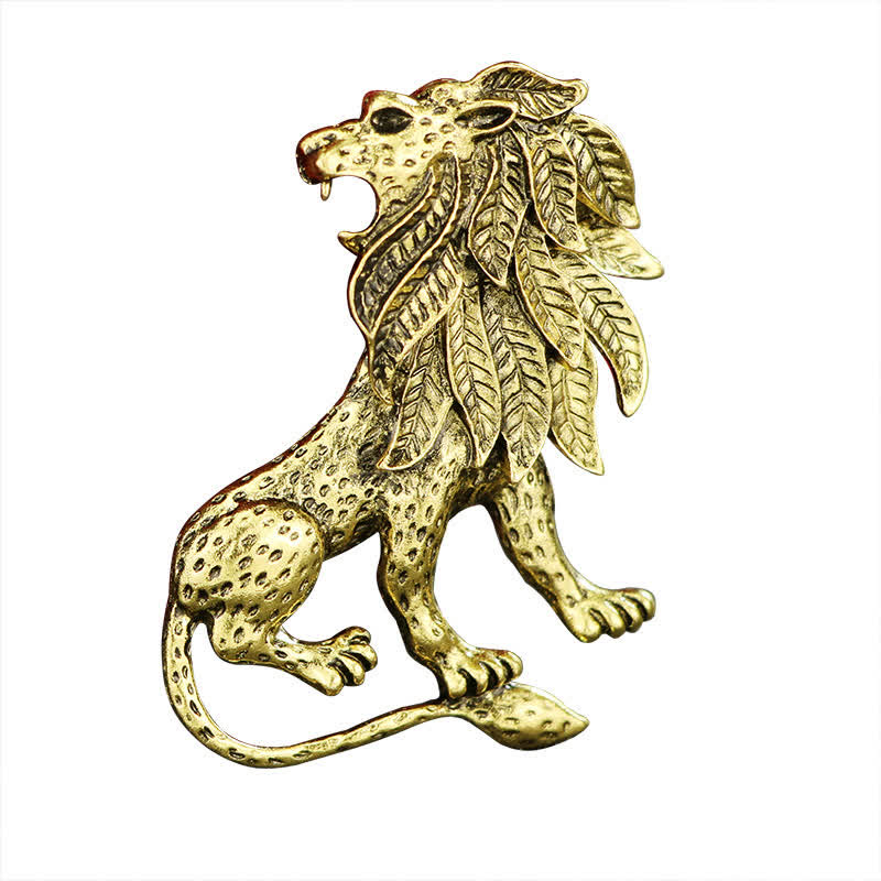 Broche rétro antique pour homme en forme de lion