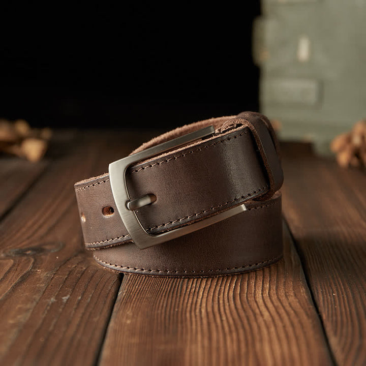 Ceinture en cuir de cow-boy texturée classique pour homme