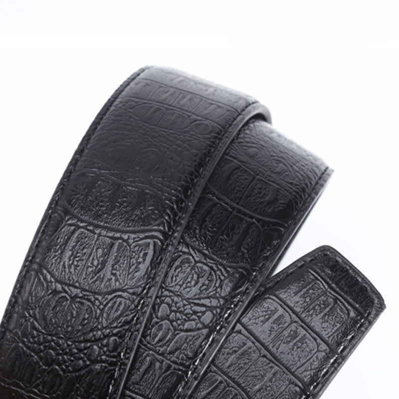 Ceinture en cuir de luxe à motif peau de crocodile pour homme
