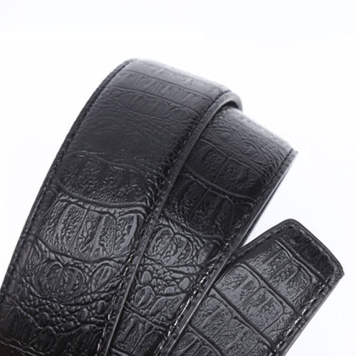 Ceinture en cuir de luxe à motif peau de crocodile pour homme