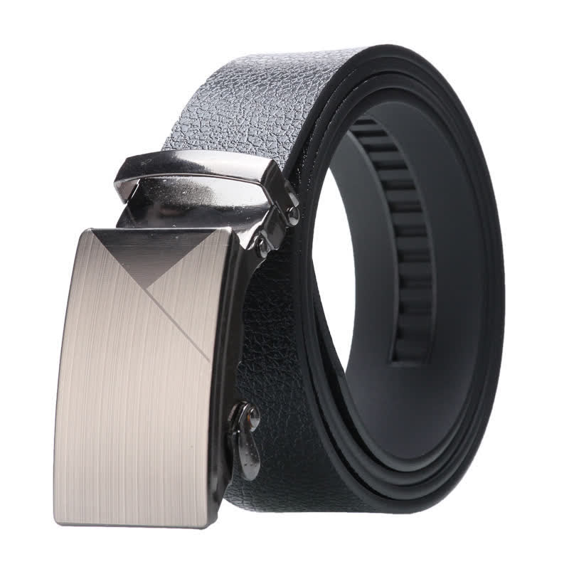 Ceinture en cuir noir à boucle automatique pour homme
