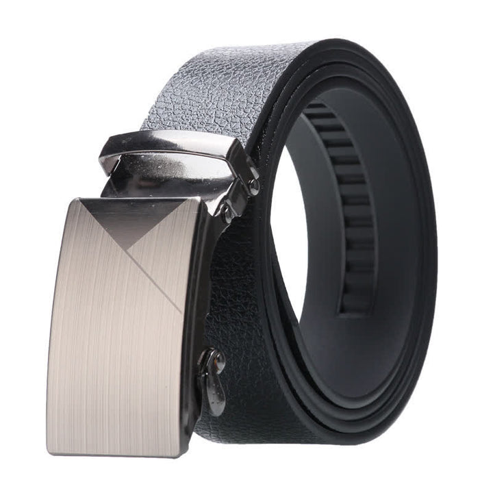 Ceinture en cuir noir à boucle automatique pour homme