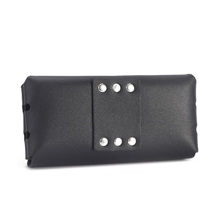 Sac ceinture en cuir pour téléphone universel avec bouton décoratif à rivets
