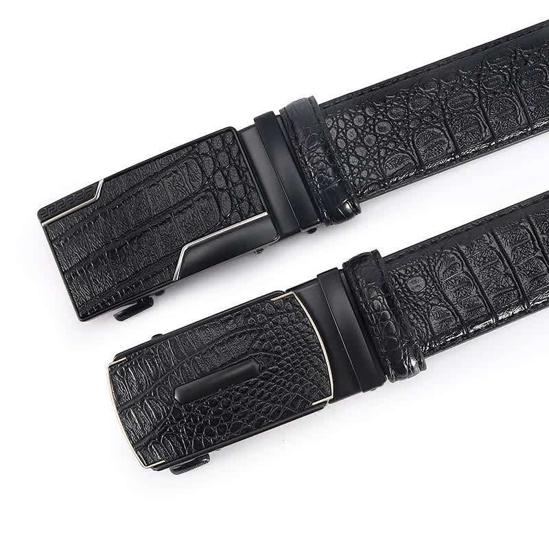 Ceinture en cuir de luxe à motif peau de crocodile pour homme