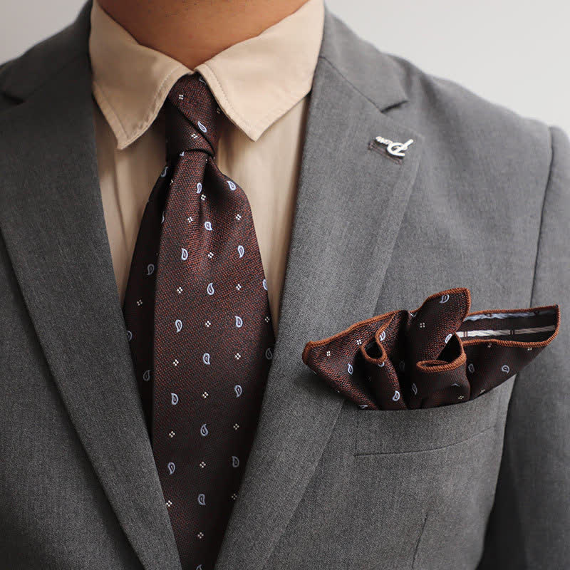 Lot de 2 pochettes de costume à motif mini vintage pour homme