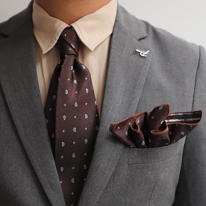 Lot de 2 pochettes de costume à motif mini vintage pour homme