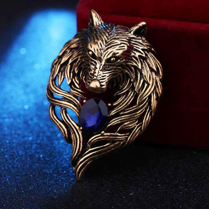 Broche tête de loup pour homme Legend