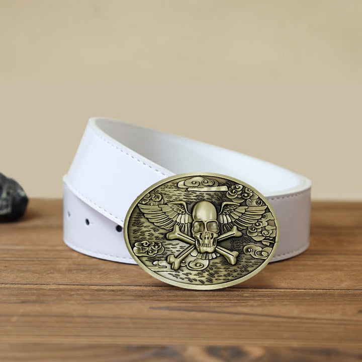 Ceinture en cuir avec boucle créative pour porte-bière en forme d'ange et de crâne pour homme