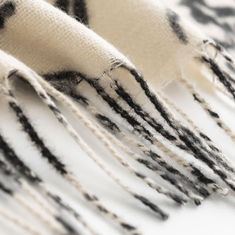 Écharpe botanique à fleurs douces crème pour femme