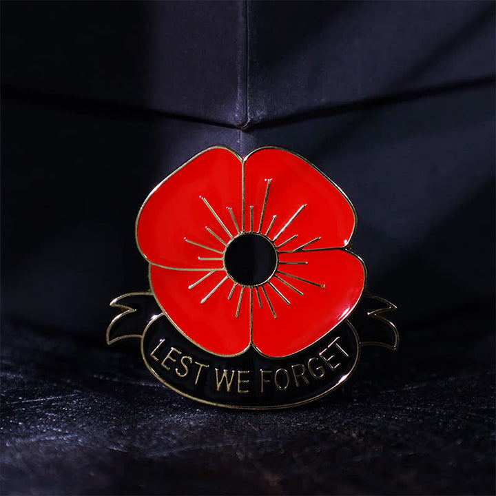 Lot de 3 broches coquelicot unisexes « Lest We Forget »