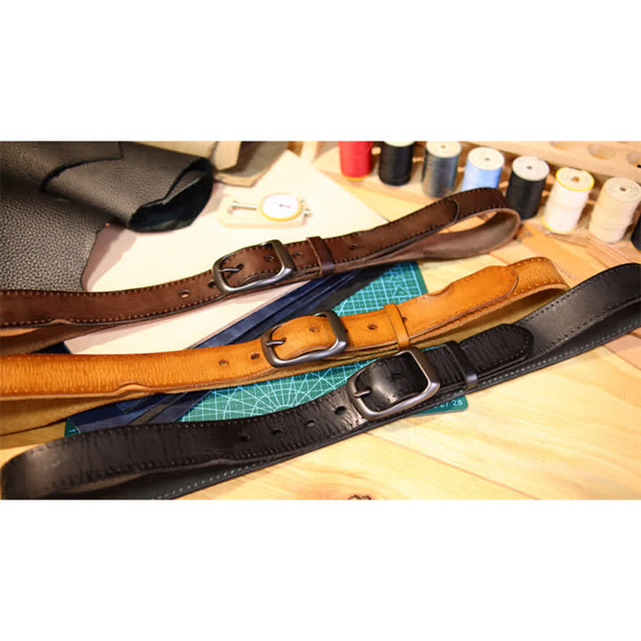 Ceinture en cuir vieilli style western pour homme