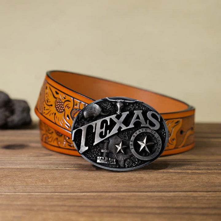 Ceinture en cuir à boucle Texas State Heritage Attitude pour homme