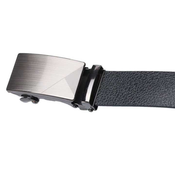 Ceinture en cuir noir à boucle automatique pour homme
