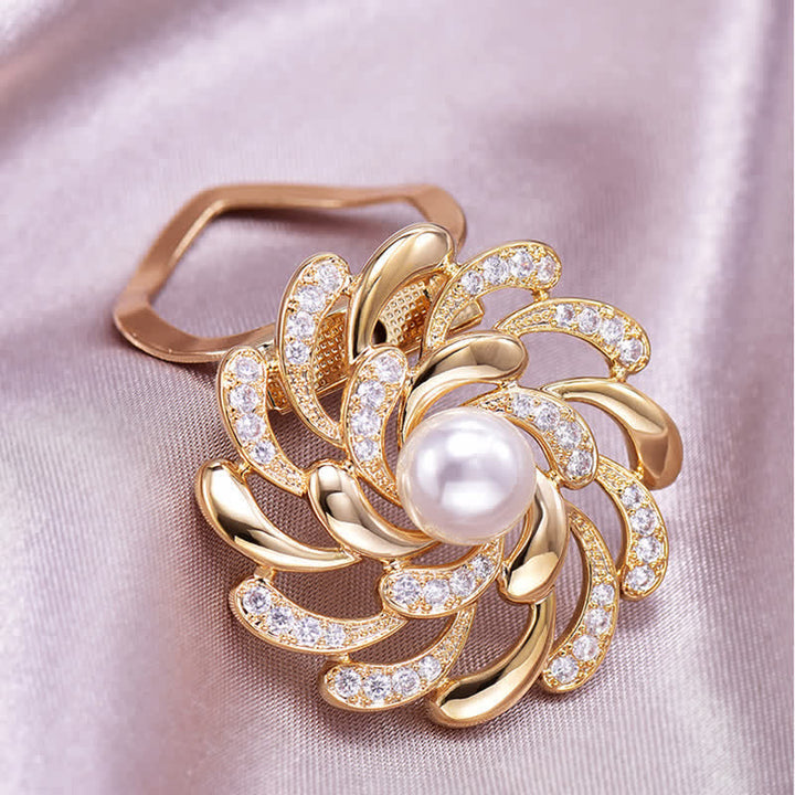 Broche à boucle florale en chrysanthème pour femme