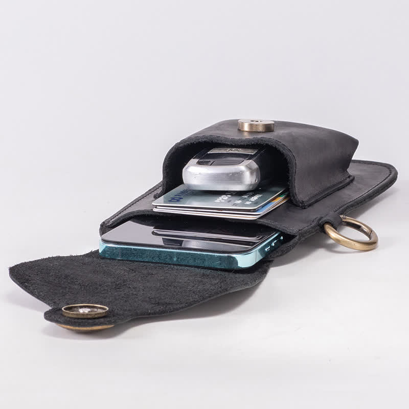 Sac ceinture en cuir pour téléphone avec boucle magnétique en forme d'étoile pour l'extérieur