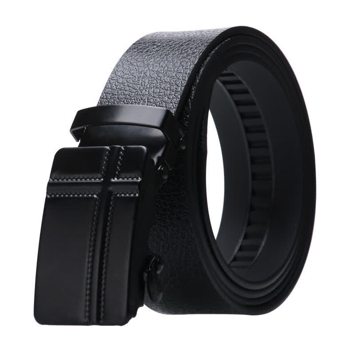 Ceinture en cuir noir à boucle automatique pour homme