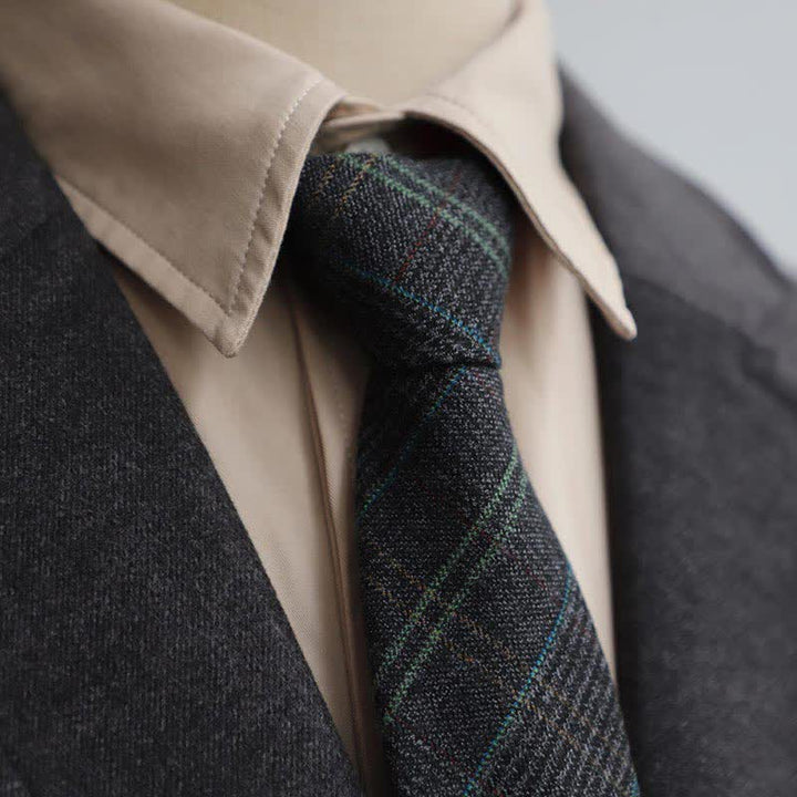 Cravate à carreaux rétro zippée pour homme