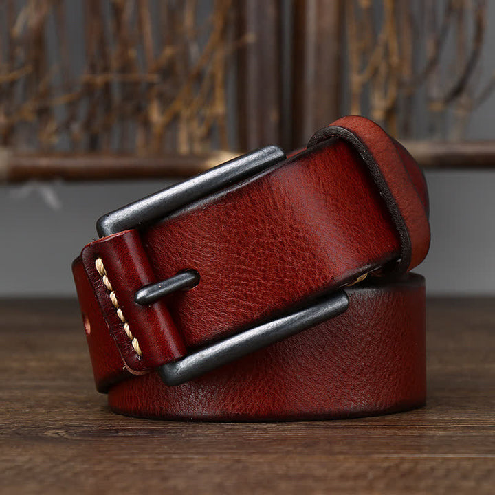 Ceinture en cuir de cowboy brillant et rétro pour homme